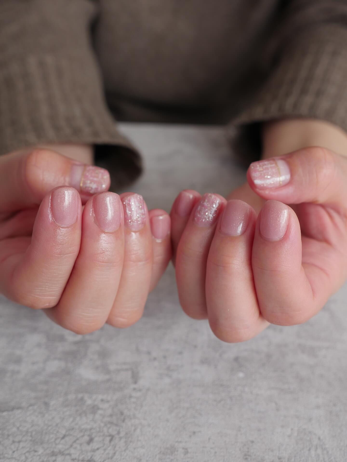 ツイードネイル✨😍💅優しいお色でオフィスネイルにも🙆‍♀️鳴